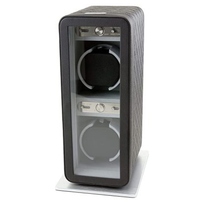 Heiden Monaco Double Watch Winder in Black Leather