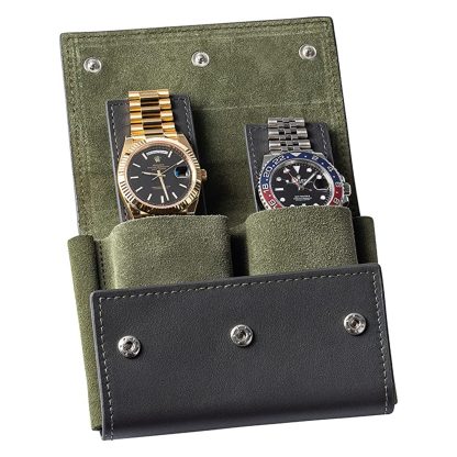 Portable Watch Pouch & Case For Travelling Italian Leather Pouch