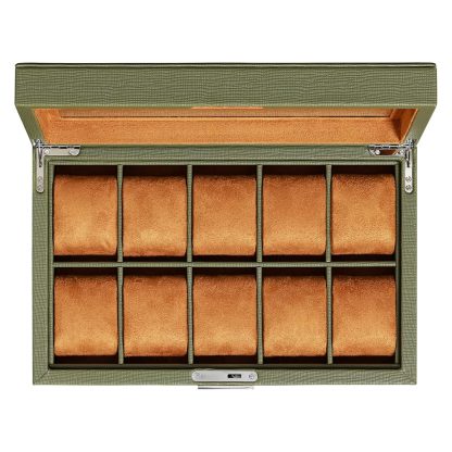 ROTHWELL 10 Slot Leather Watch Box